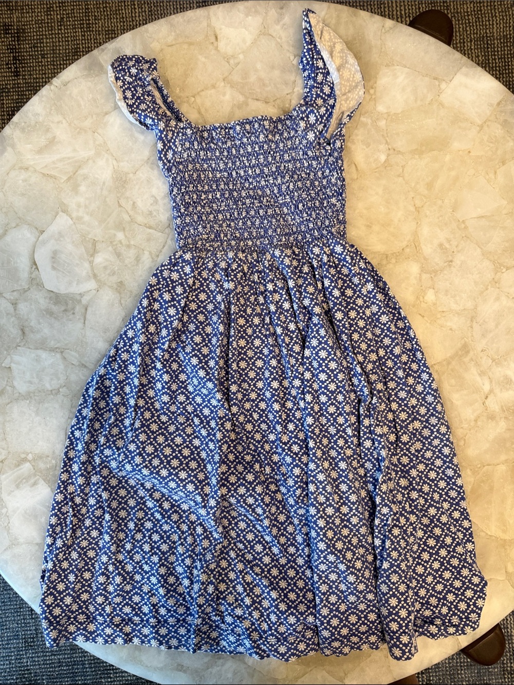 Mini Boden Blue Floral Smocked Sundress